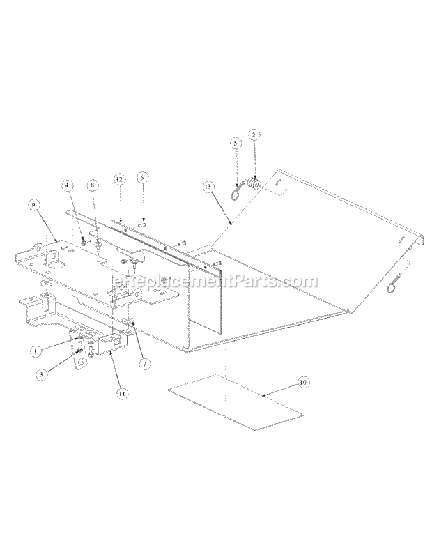 Floor Panel Assembly Diagram and Parts List for M54-KW 53CB5DBW750 Cub Cadet Sprayer